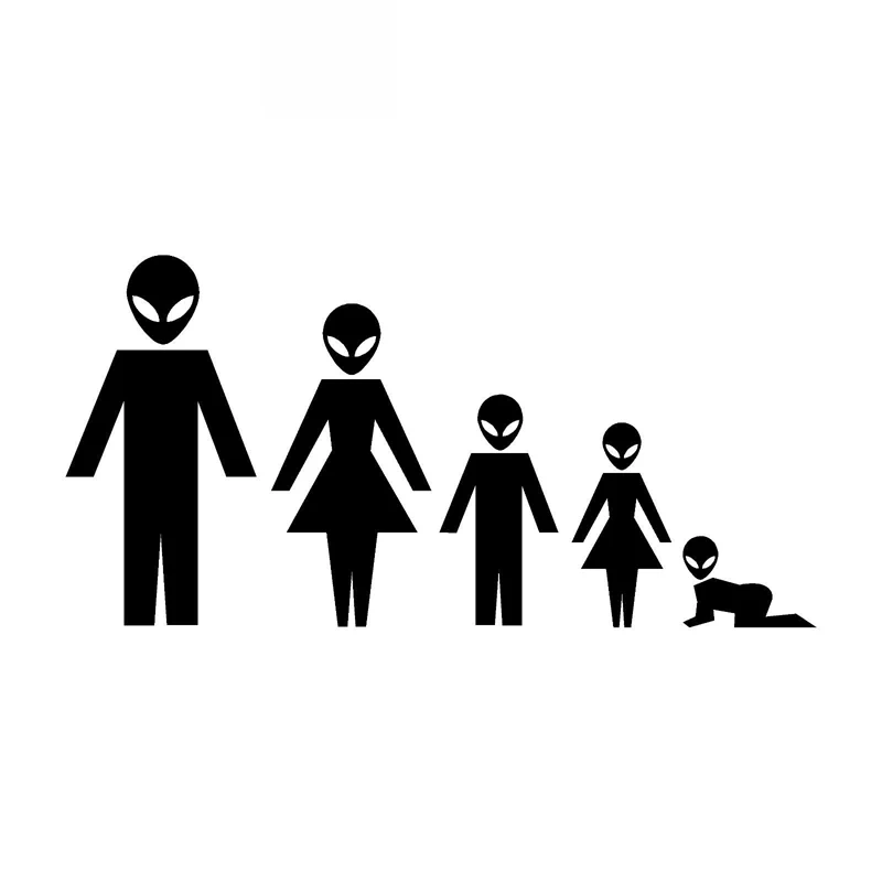 

Cartoon Alien Family Decals High Quality Car Window Decoration Personality Pvc Waterproof Decals Black/white, 20cm*10cm