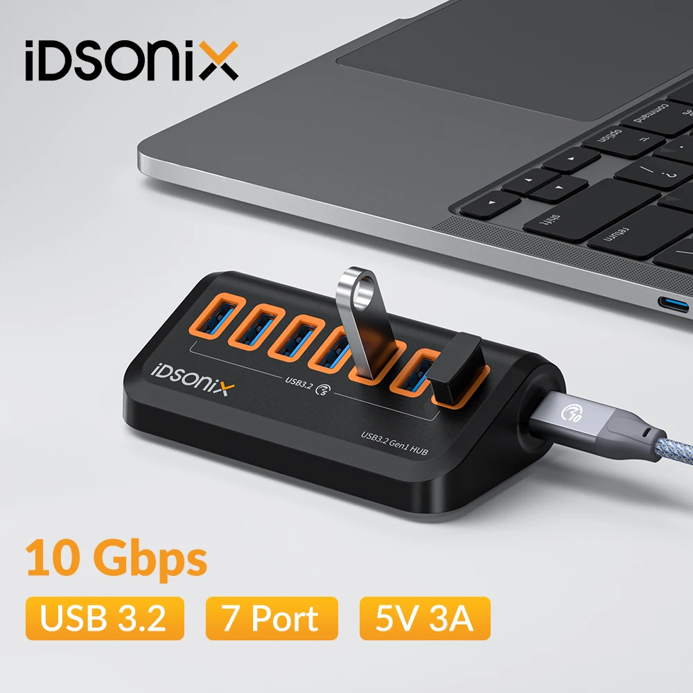 Idsonix usb splitter usb 3 2 hub 10gbps type c adapter multi ports usb