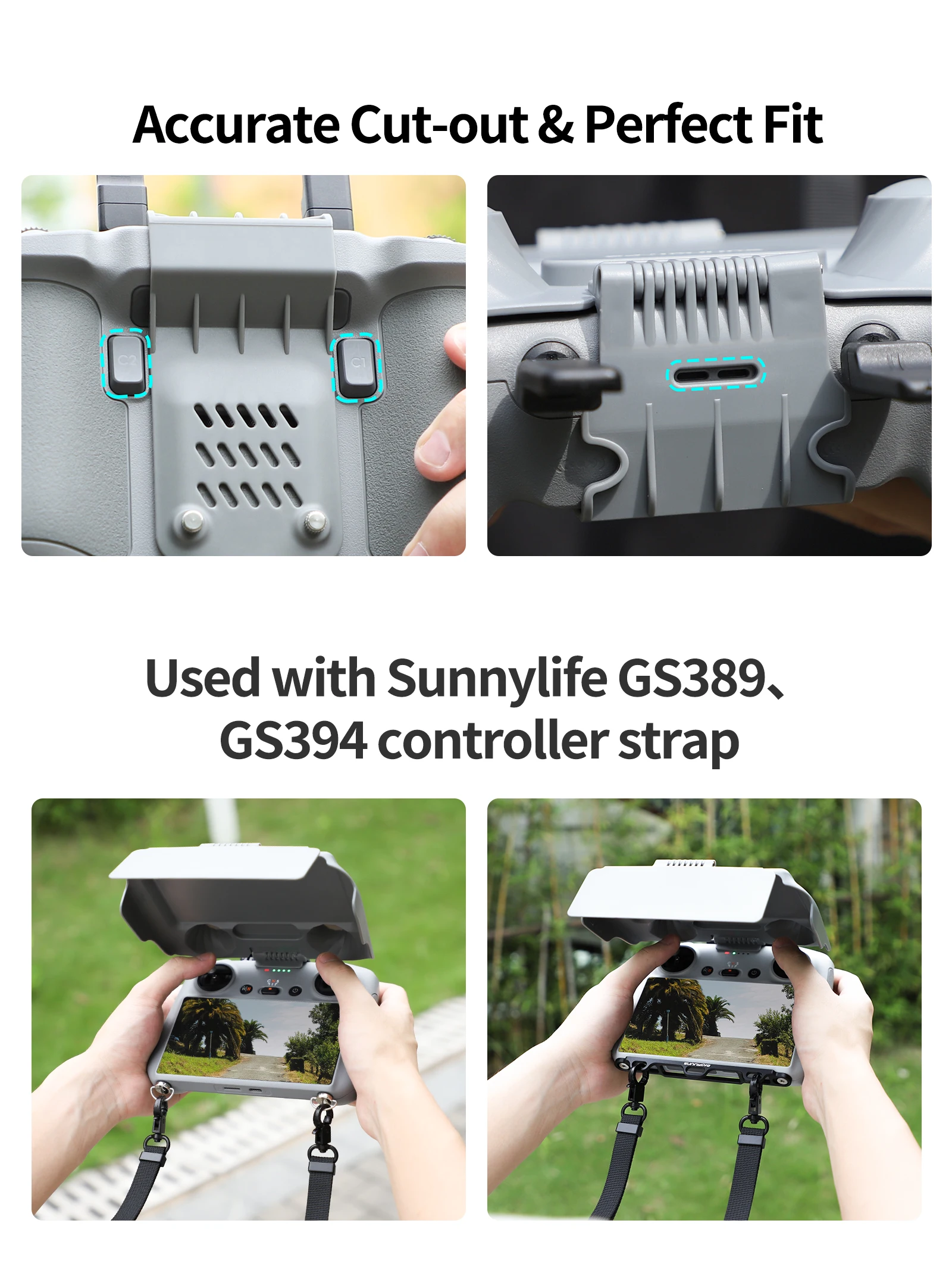 2 in 1 Remote Control Sun Hood For DJI RC 2 Sunshade Screen Protector Shell  Cover For DJI Air 3/Mini 4 Pro Drone Accessories