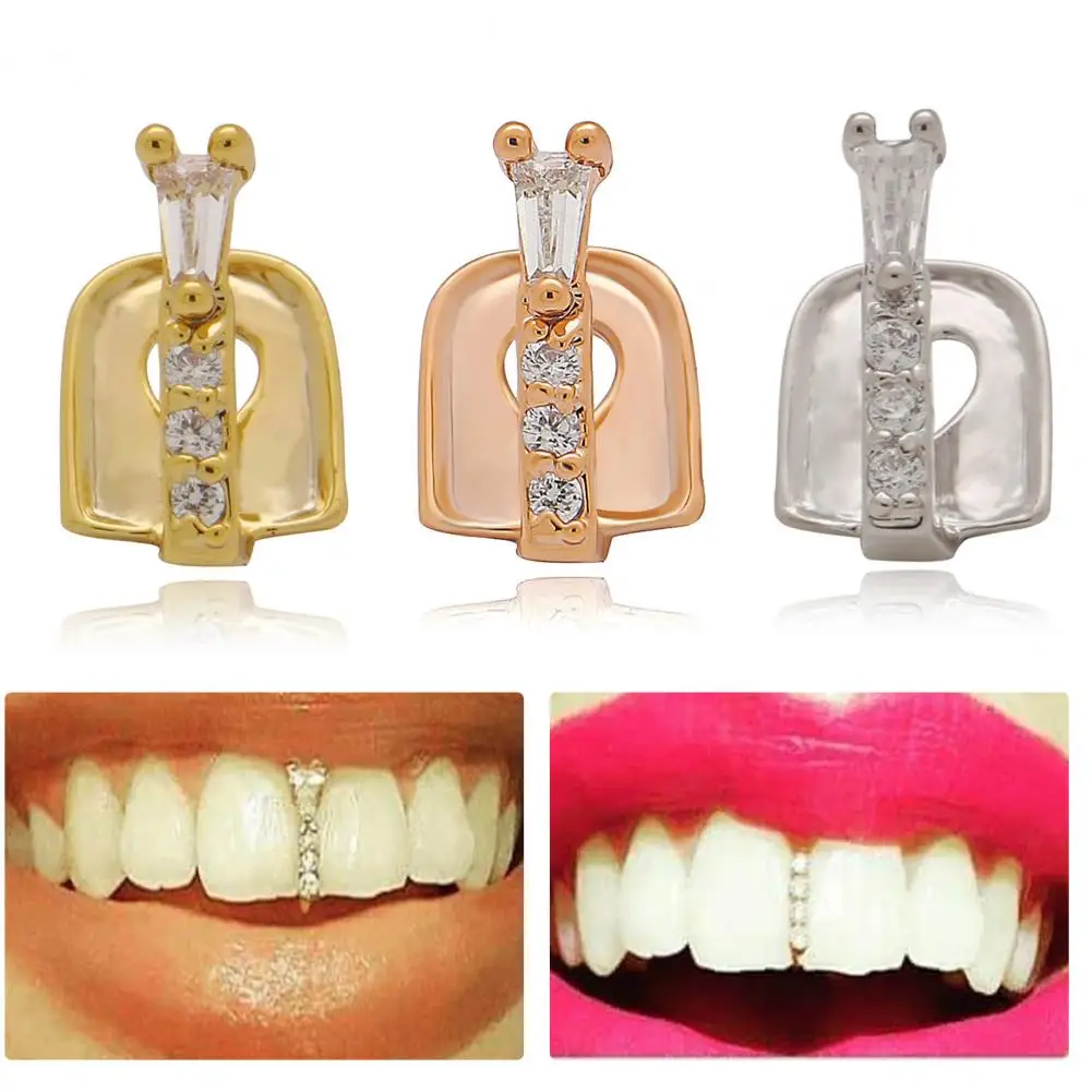 Hip Hop Braces Gold Silver Plated Half Pointed Teeth and Solid Bottom Braces Jewelry Tooth Cap
