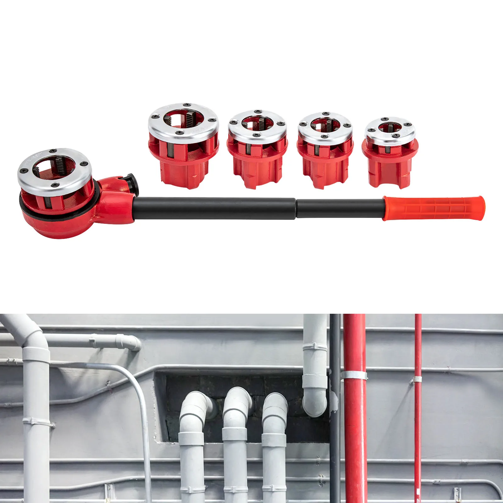 5 Packungen Gewindeschneidmaschine Stirbt Rohreinfädler 9,5 mm/13 mm/19 mm/25 mm/32 mm Gewindeschneidwerkzeug-Set, Schneidwerkzeug-Set für Klempner – Detail 10