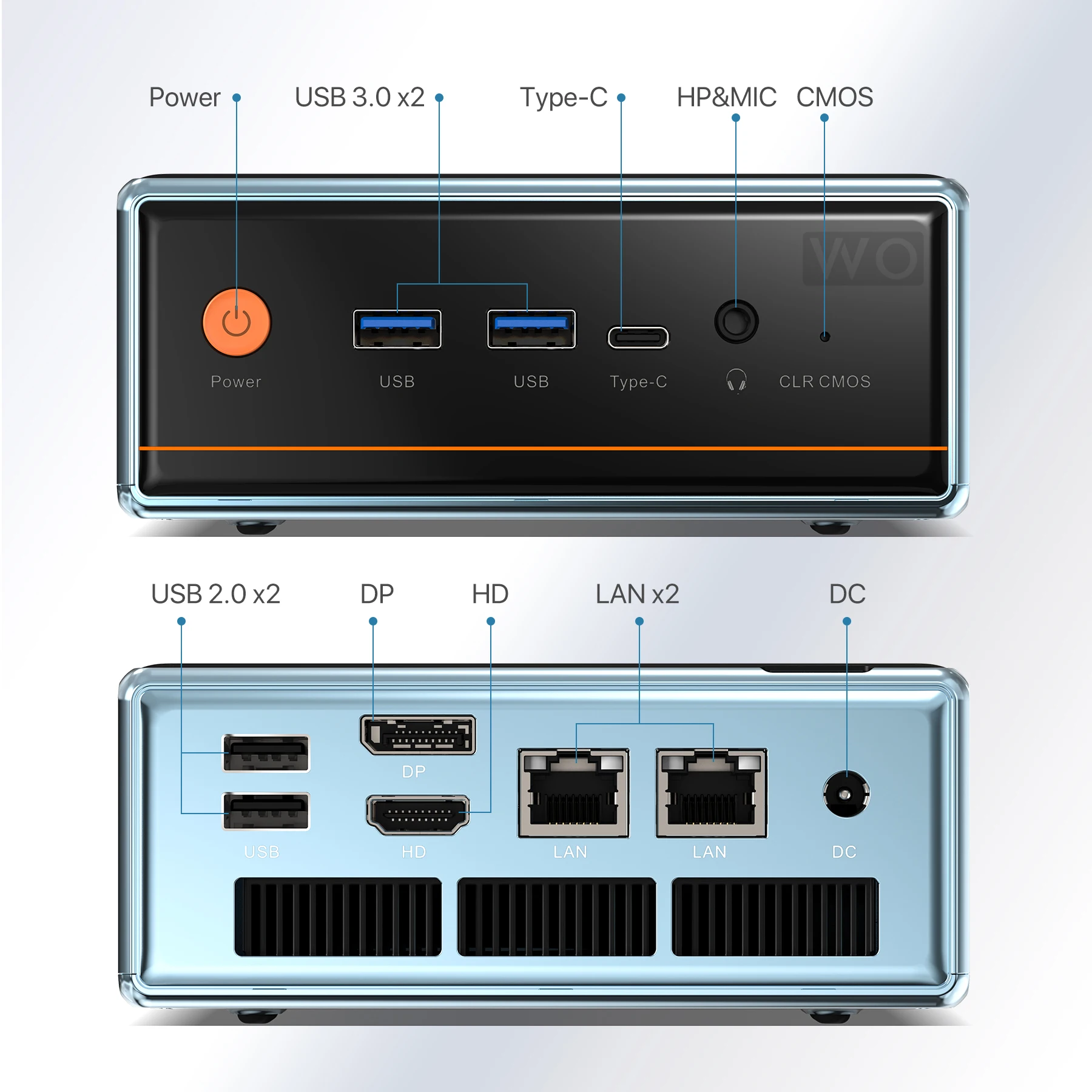 Peladn WO-4 Ryzen 5 5500U Mini PC Windows 11 Pro DDR4 3200Mhz 16GB 512GB SSD NVME WiFi6 BT5.2 4K HD 1000M MINI PC Gamer Computer 4