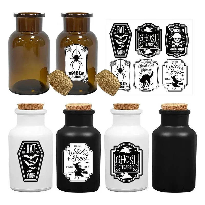 

Potion Bottles With Cork Glass Wishing Gifts Healing Lucky Drifting Bottles With Cork Stopper 6 Set Of Halloween Decorations