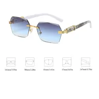 Vintage tranche polygone lunettes de soleil femmes mode sans cadre dégradé nuances hommes à la mode marque de luxe Design lunettes de soleil UV400 3