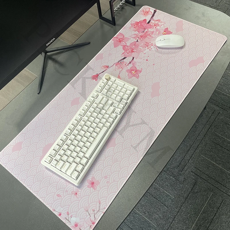 Pink Mouse Pad 40x90cm Sakura Desk Mat Big Gaming Mousepad XXL Mouse Mat Large Keyboard Desk Pad For Computer Mousepads