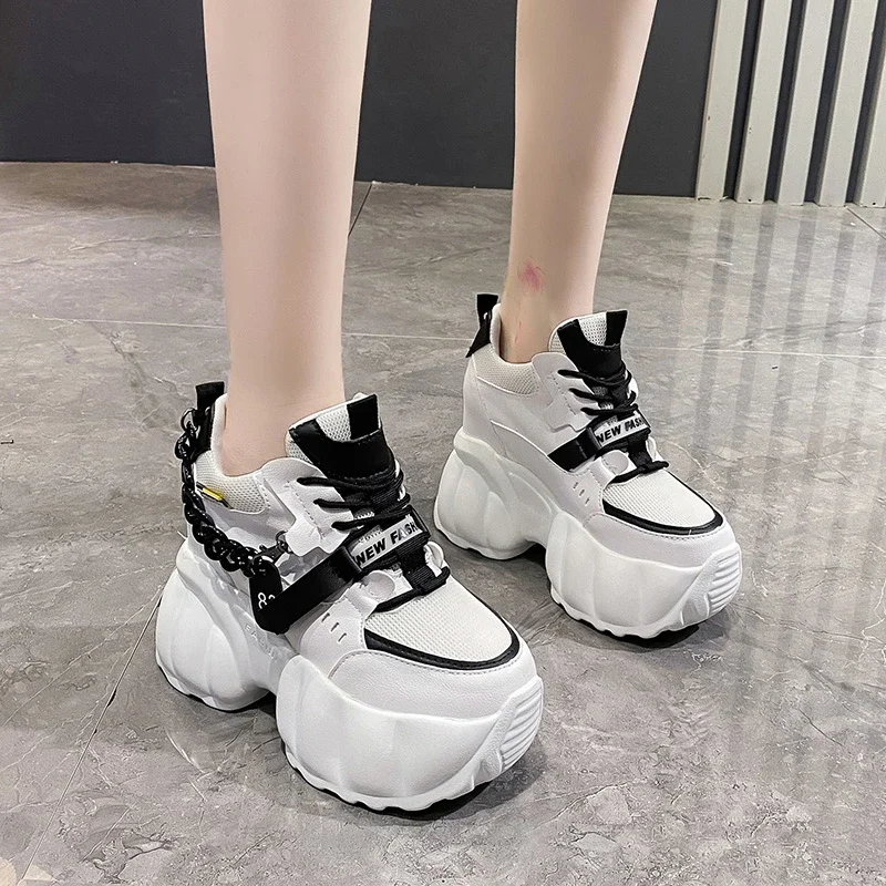 Chunky White Flatform Sneaker Women Chain Chunky Sneakers