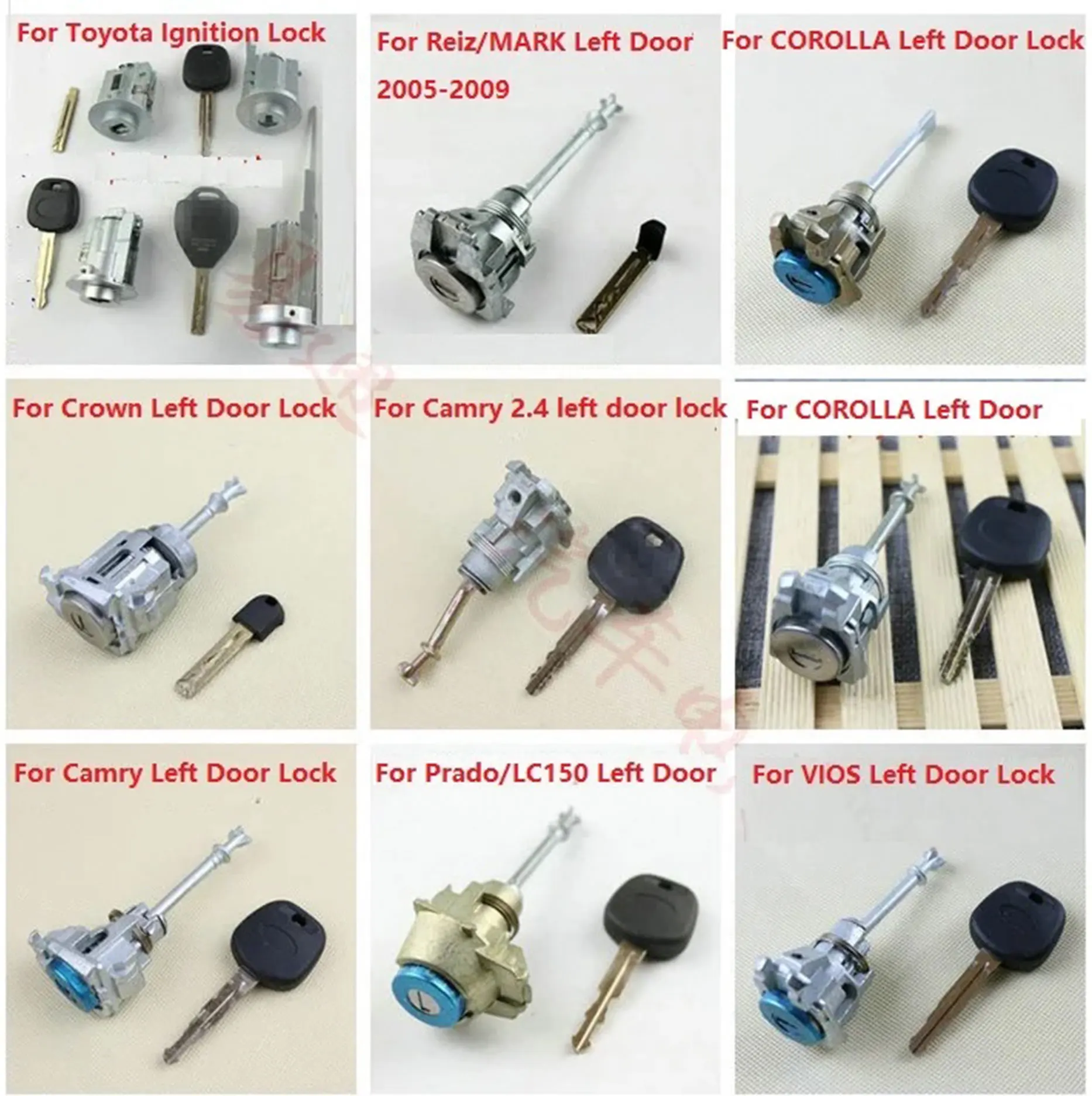 

Для Toyota Автомобильный Замок зажигания и Левый дверной замок замена для Corolla Crown Camry Reiz MARK VIOS PRADO LC150 дверные Слесарные Инструменты