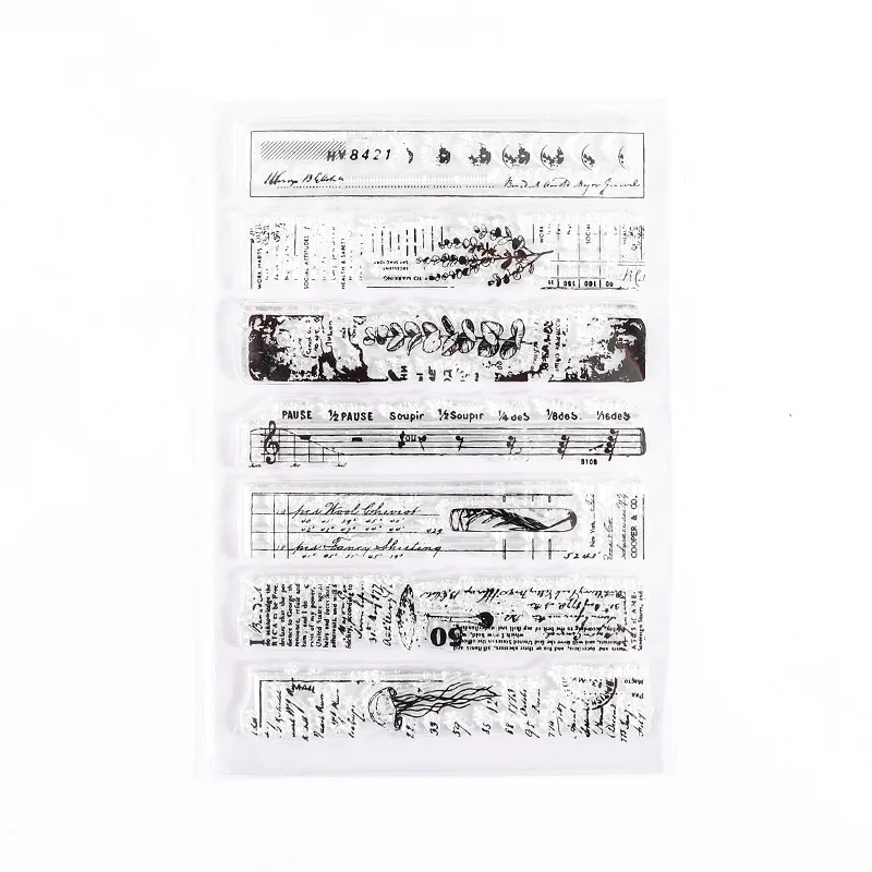 15 Style Retro Sentiment Transparent Clear Silicone Stamp DIY Scrapbooking Embossing Decoration Album Card Rubber Stamp 11x16cm 