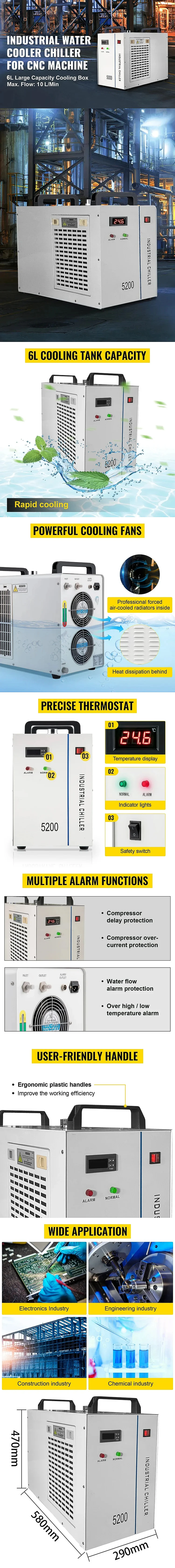SIHAO CW3000 CW5000 CW5200 Industrial Water Chiller for CO2 Engraving Cutting Ma