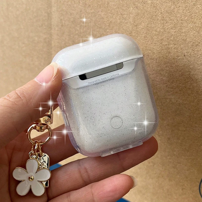 Clear Flower Earbuds Case for Airpods Pro and Apple Headphones