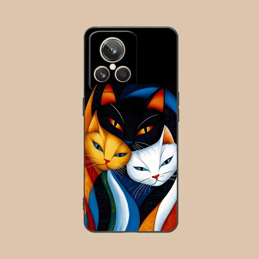 Charming Cat Design Matte TPU Phone Case with Colorful Printing