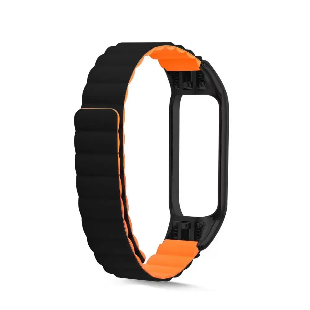 Silicone Strap For Xiaomi Mi Band 7 6 5 Magnetic Silicone Bracelet Wristband For Mi Band 7 6 Replacement belt mi band 5 4 Correa