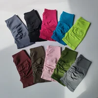 Sports Shorts High Waist Hip Lifting Running Fitness Yoga Pants Breathable Running Training Belly-tightening Three-quarter Pants