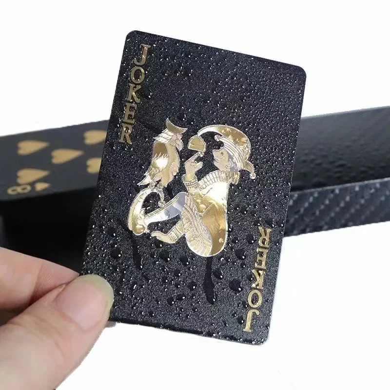

Color Black Gold Playing Card Game Card Group Waterproof Poker Suit Magic Package Board Game Gift Collection