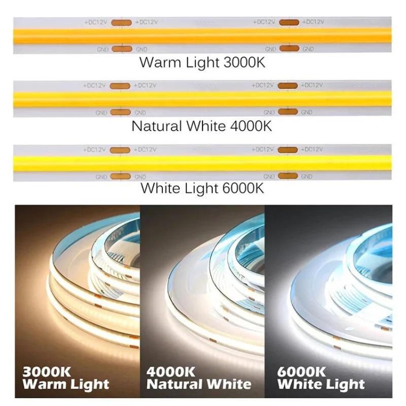 10M COB LED   Ʈ  8mm 312 LED/m е DC 12V 24V   Ʈ,    ڿ  