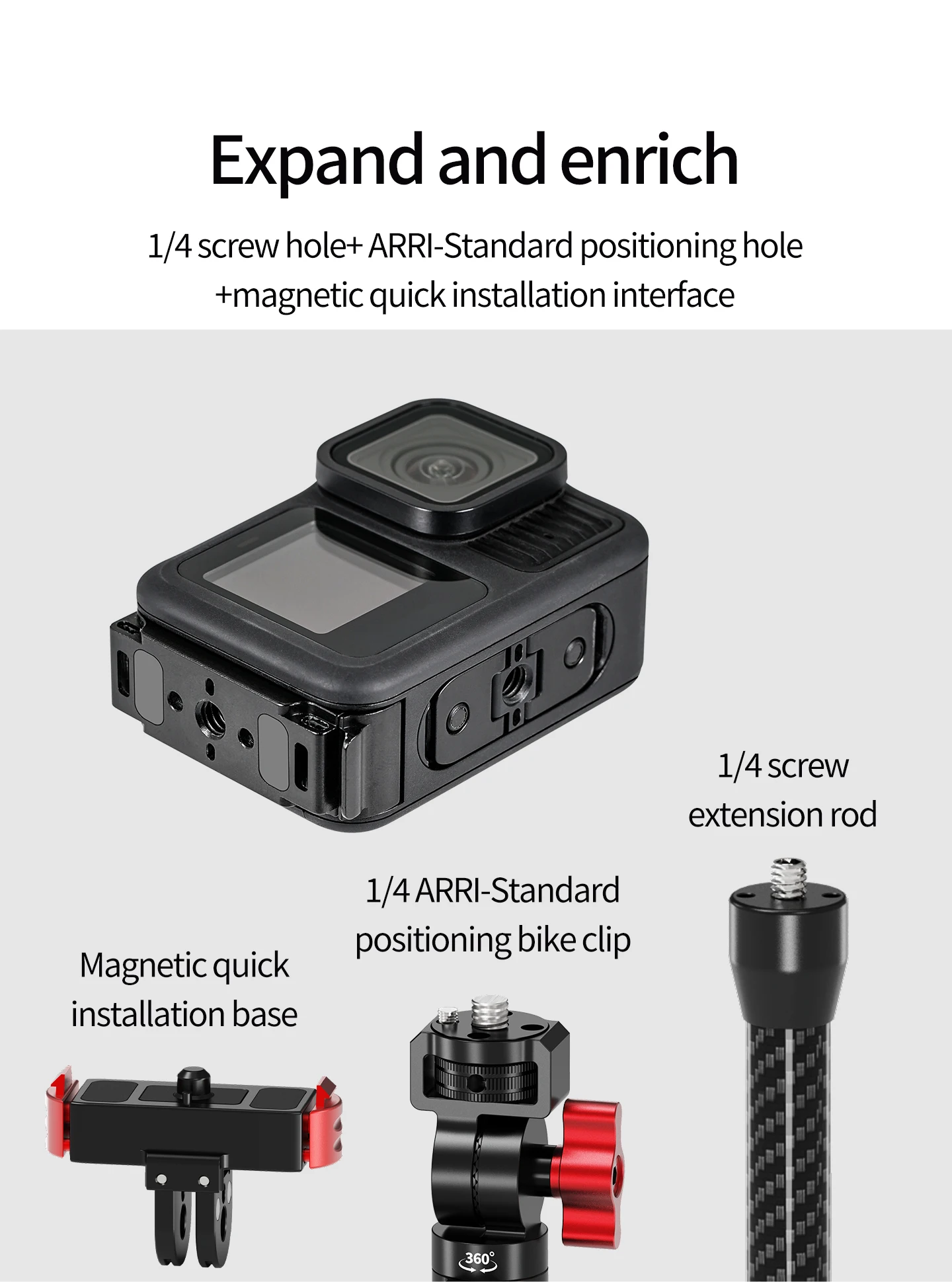 Schnellverschluss-Batterieabdeckung, magnetische vertikale Aufnahmehalterung, wasserdichte Halterung für Gopro 13, 12, 11, 10, 9, 8, Action-Kamera – Detail 8