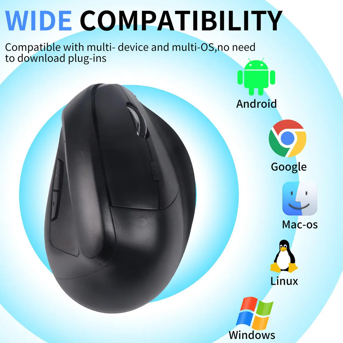 【big-discount】 Wireless 2.4G Bluetooth Dual-mode Mouse Vertical Mause Rechargeable Ergonomics Design With Side Keys Mute Button DPI Adjustable.