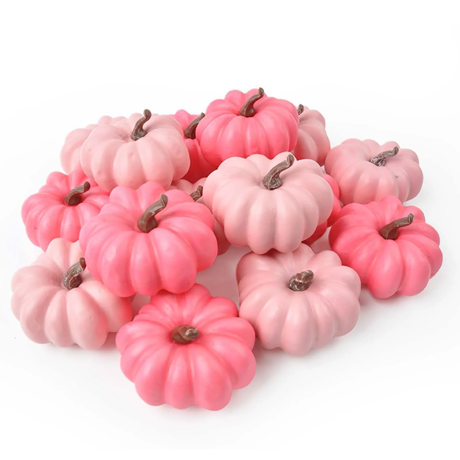 Pink Decorative Pumpkin Mini Artificial Simulation Pumpkin Ornament Thanksgiving Halloween Cute Decors Home DIY Wreath Supplies