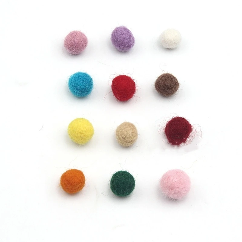 10Pcs Wool Felt Balls Pom Poms for Girls DIY Room Party Decoration Colorful Fetl Ball 1.2cm