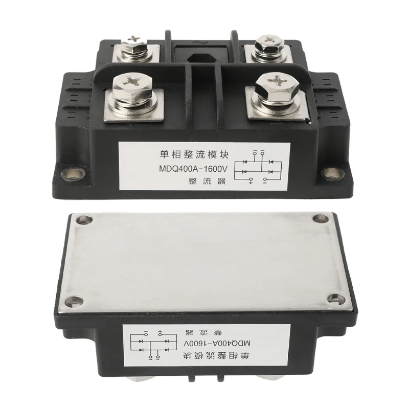 

MDQ 4 Terminals Black Single-Phase Diode Bridge Rectifier 400A Amp High Power 1600V Bridge Rectifier Module