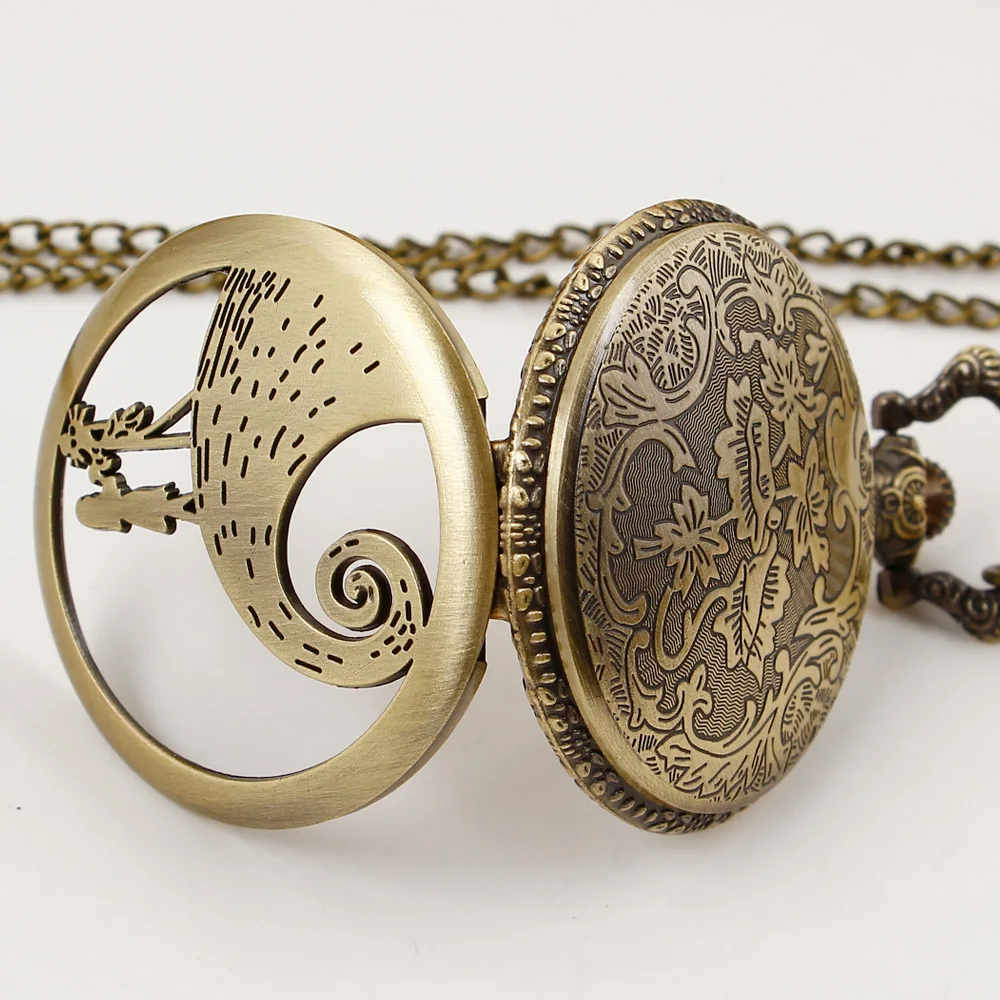 Halloween Christmas Gift Vintage Quartz Pocket Fob Watches Personalised Skeleton Steampunk Pockets Clock