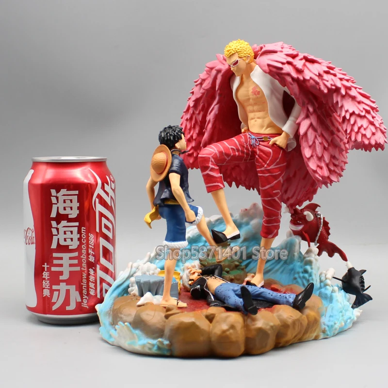 

21cm Anime One Piece Figures Luffy VS Donquixote Doflamingo Trafalgar D. Water Law Action Figures PVC Model Toys Doll Gifts