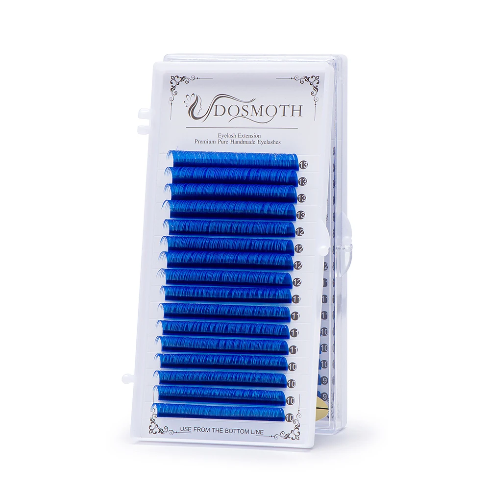 DOSMOTH  0.07 color brown mixing 16rows  soft eyelash extension, false eyelashes purple blue