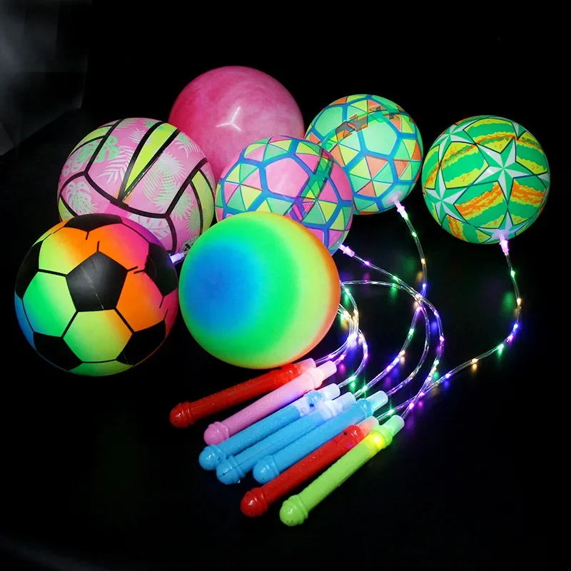 

Flashing LED Throwing Balls Toy Adults Kids Outdoor Dark Sport Game Light Up Inflatable Toys Luminous Fitness Balls Toy