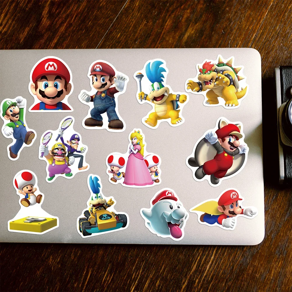 Cartoon Super Mario Game Stickers for DIY Laptop Notebook Skateboard Fridge Phone Kawaii Waterproof Decal Sticker Kids Toys 6