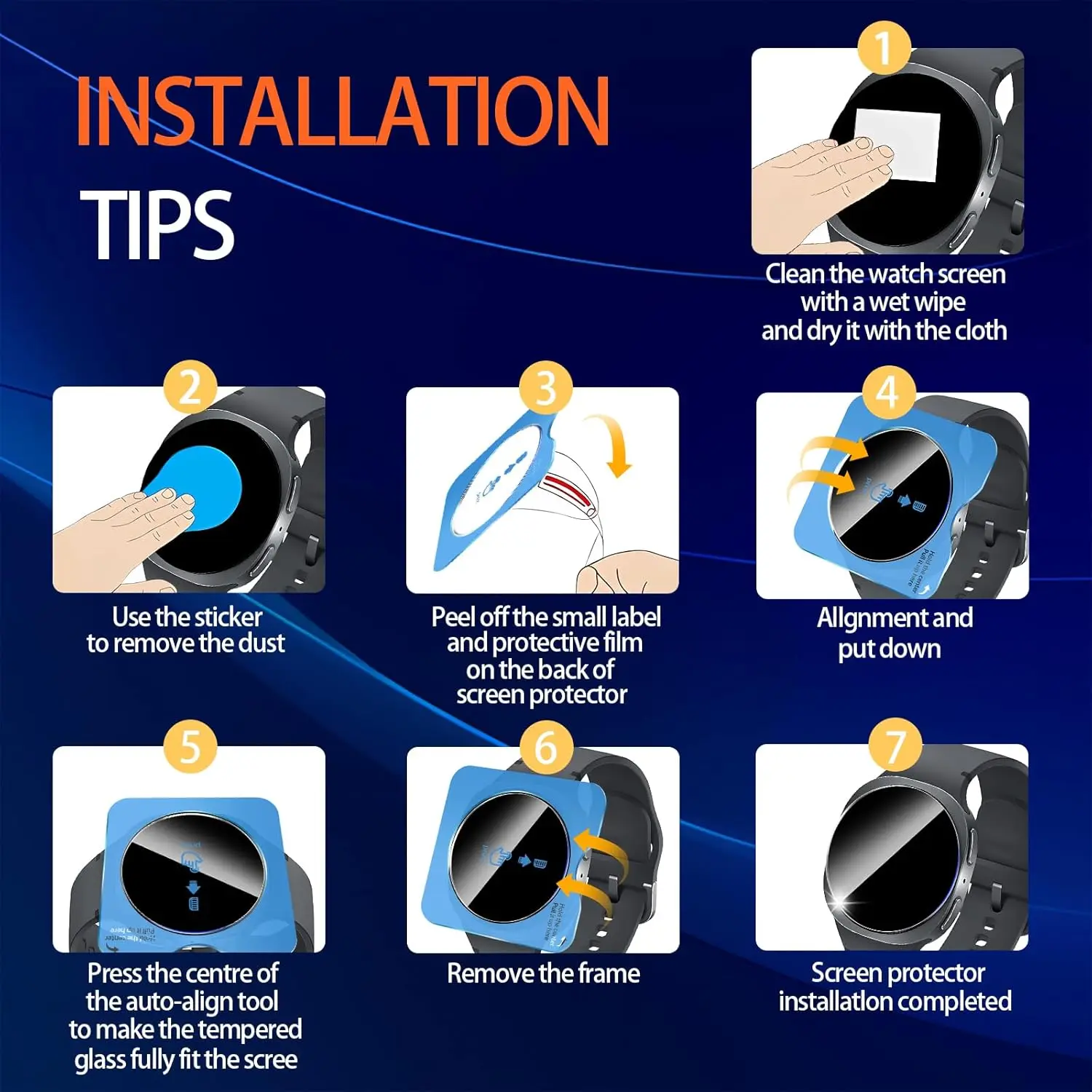 Anti-Peeing Tempered Glass for Samsung Galaxy Watch8 40/44mm Classic 46mm Ultra 2025 Privacy Screen Protector Auto Installation