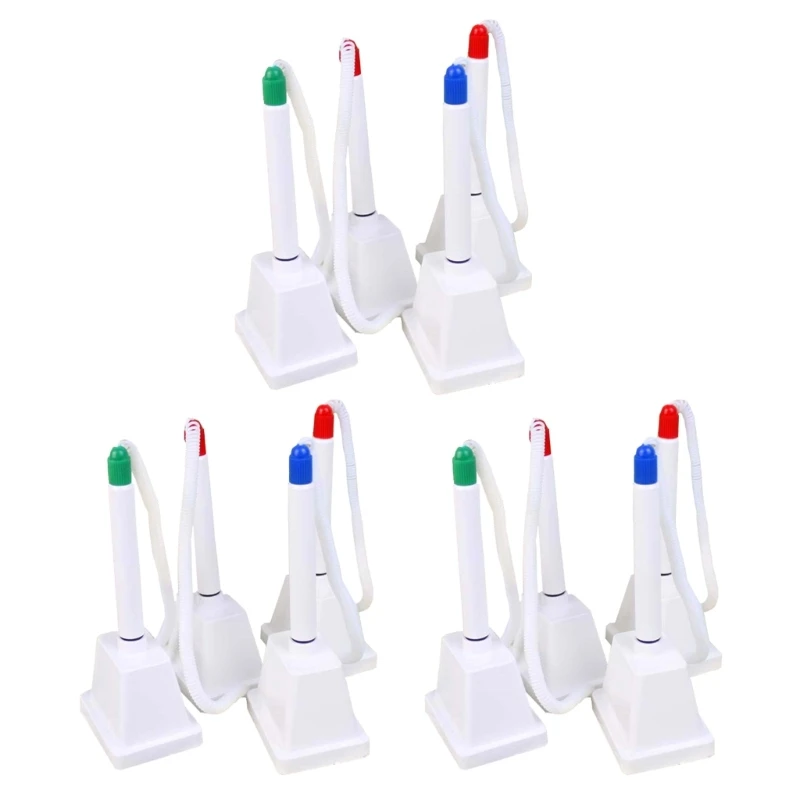 

12 шт., черные гелевые ручки с подставкой