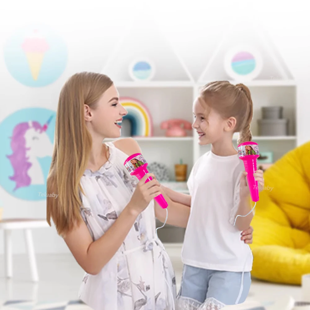 Kids Microphone with Stand Karaoke Mic Speaker with Lights Music Instrument Toys Singing Machine Birthday Gift for Girl Boy 3