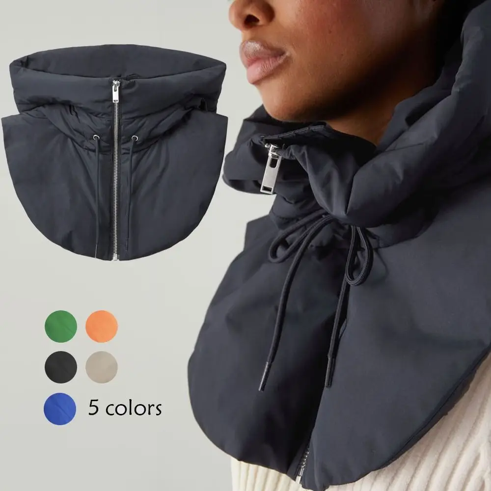 

Ultralight Down Hooded Hats Apparel accessories Drawstring Zippper Scarf Balaclava Hat Removable Neck Cover Unisex