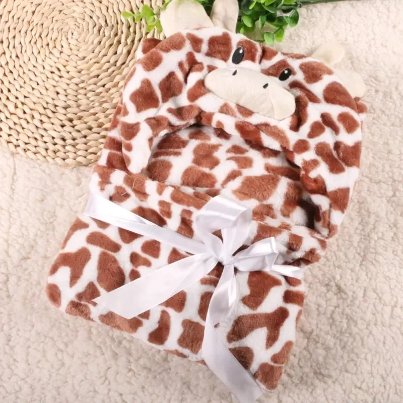 Newborn Swaddle Super Soft Comfortable Kid Toddler Hooded Cloak Quilt Fleece Wrap