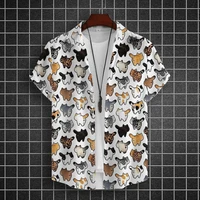 Men's Shirts For Men 3d Cute Cat Print Tops Casual Men's Clothing Summer Animal Short Sleeved Tops Tee Loose Oversized Shirt 1