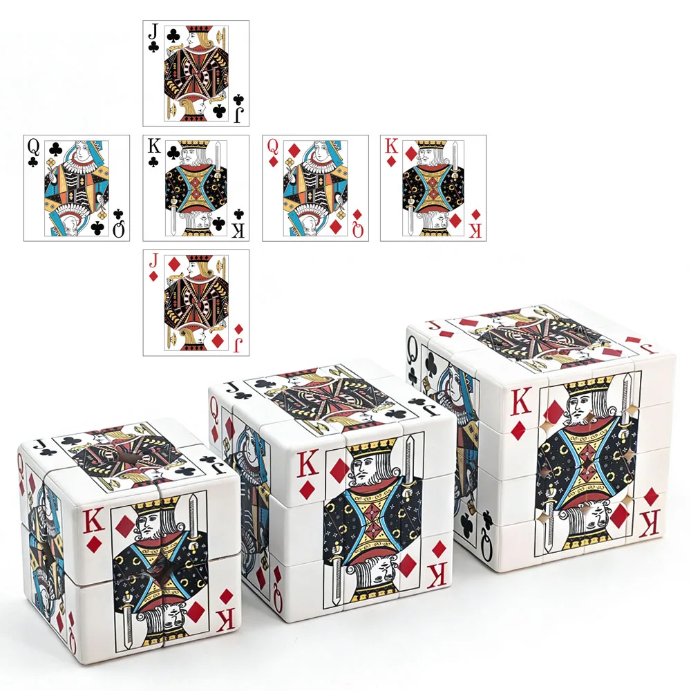 ZIINA STAR 포커 2x2 스피드 큐브, 포커 3x3 퍼즐 큐브, 포커 4x4 매직 큐브, 기념품 수집, 3D 퍼즐 장난감
