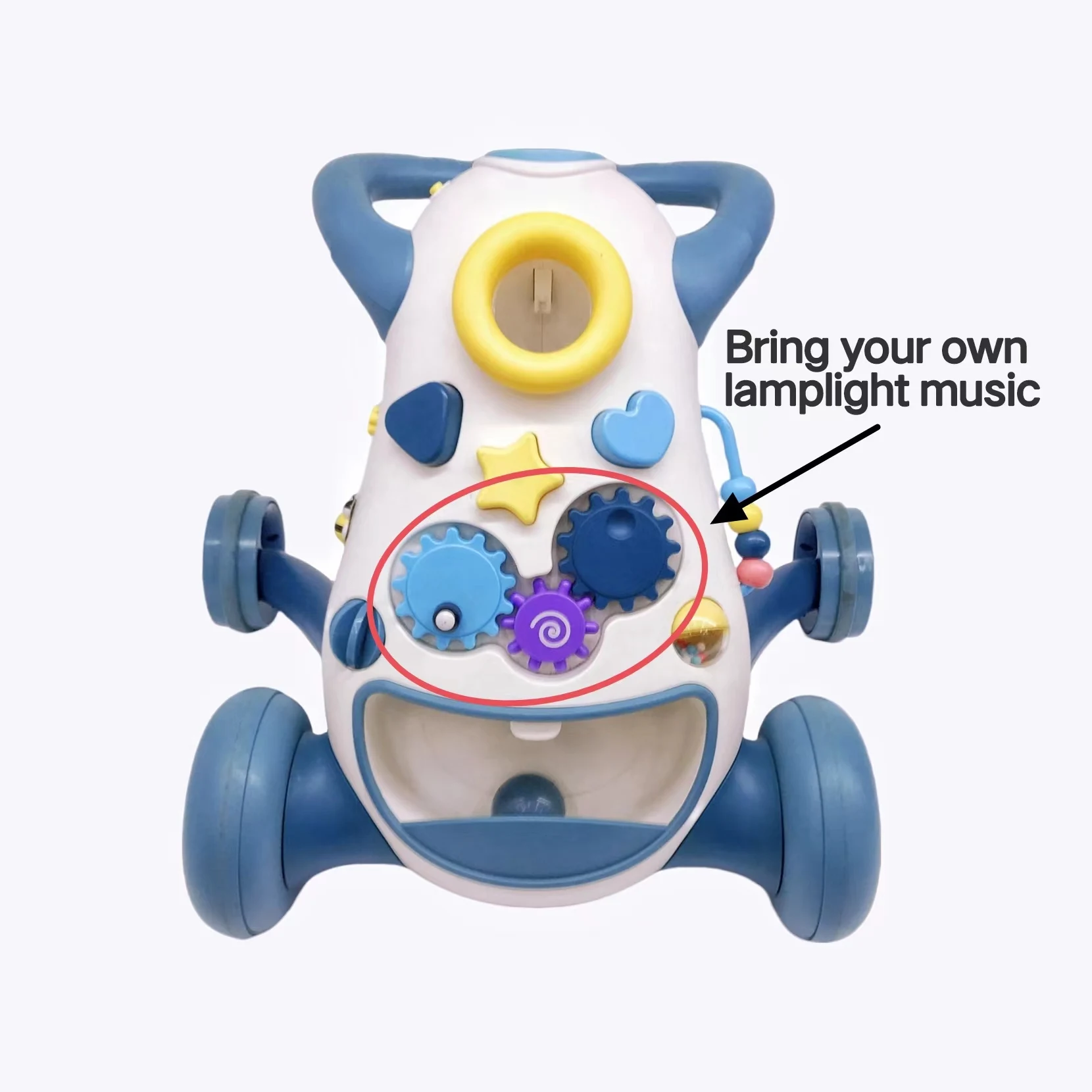  핸드 카트 다기능 워킹 카, 나만의 전등 음악 지참, 속도 조절 가능, 걷는  핸드 카트