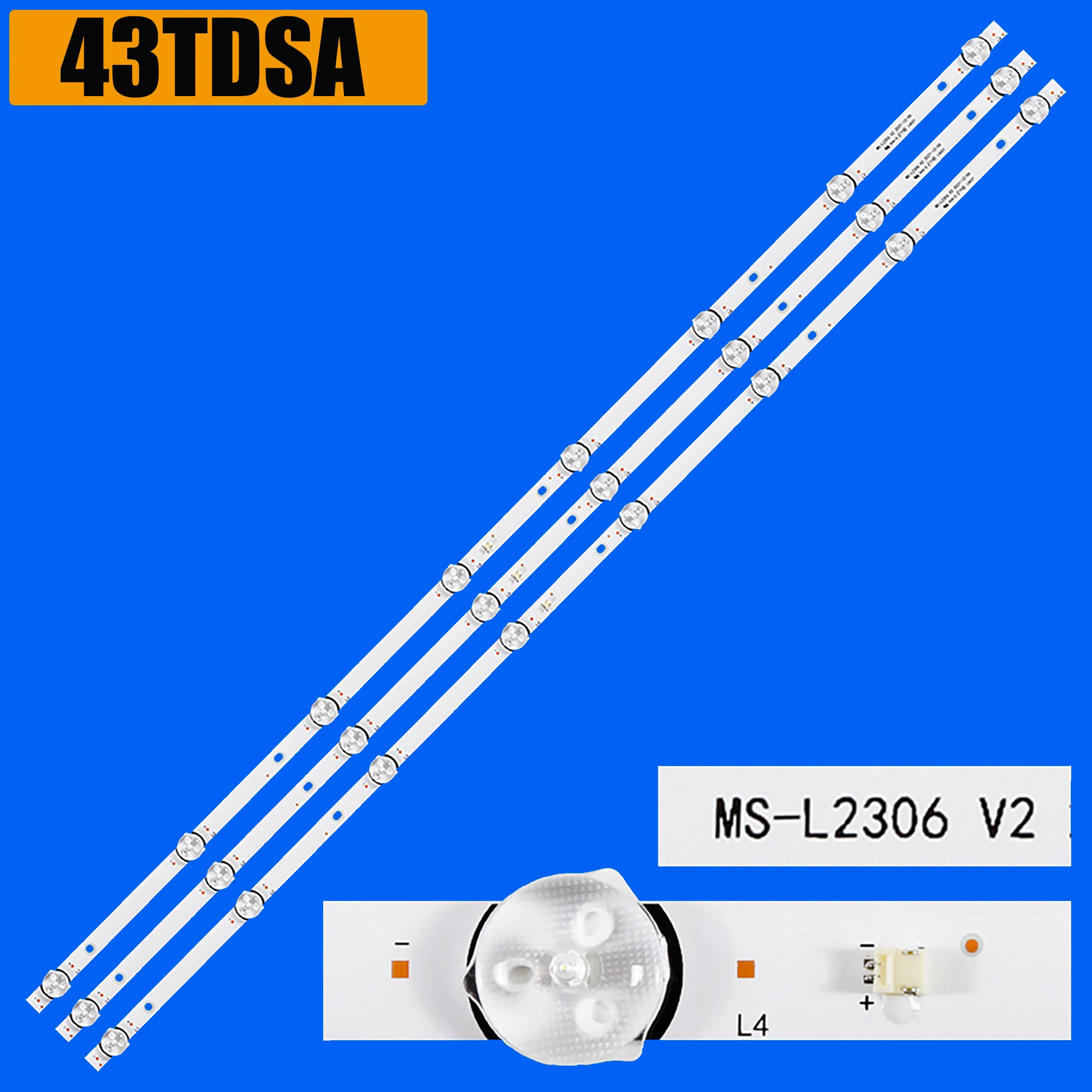 

1/5/10 kit LED Backlight strip For selecline 43" LED TV 43S1812 43S1810 MS-L2306 V2 43TDSA 8LEDs 3V 6V 81CM