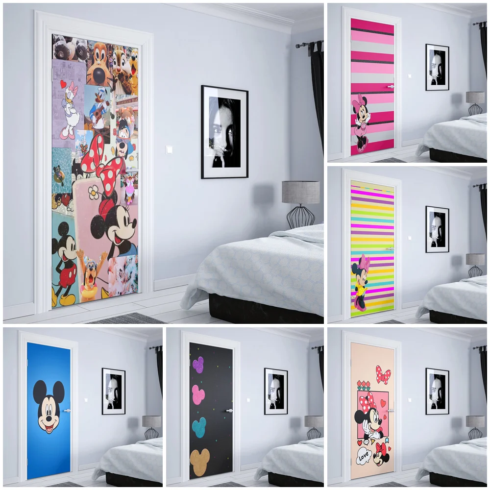 Disney Mickey and Minnie vintage Aesthetic Door sticker Wall decor Wall  Sticker door elevator decoration Nordic Pop pictures - AliExpress, image size:1000x1000