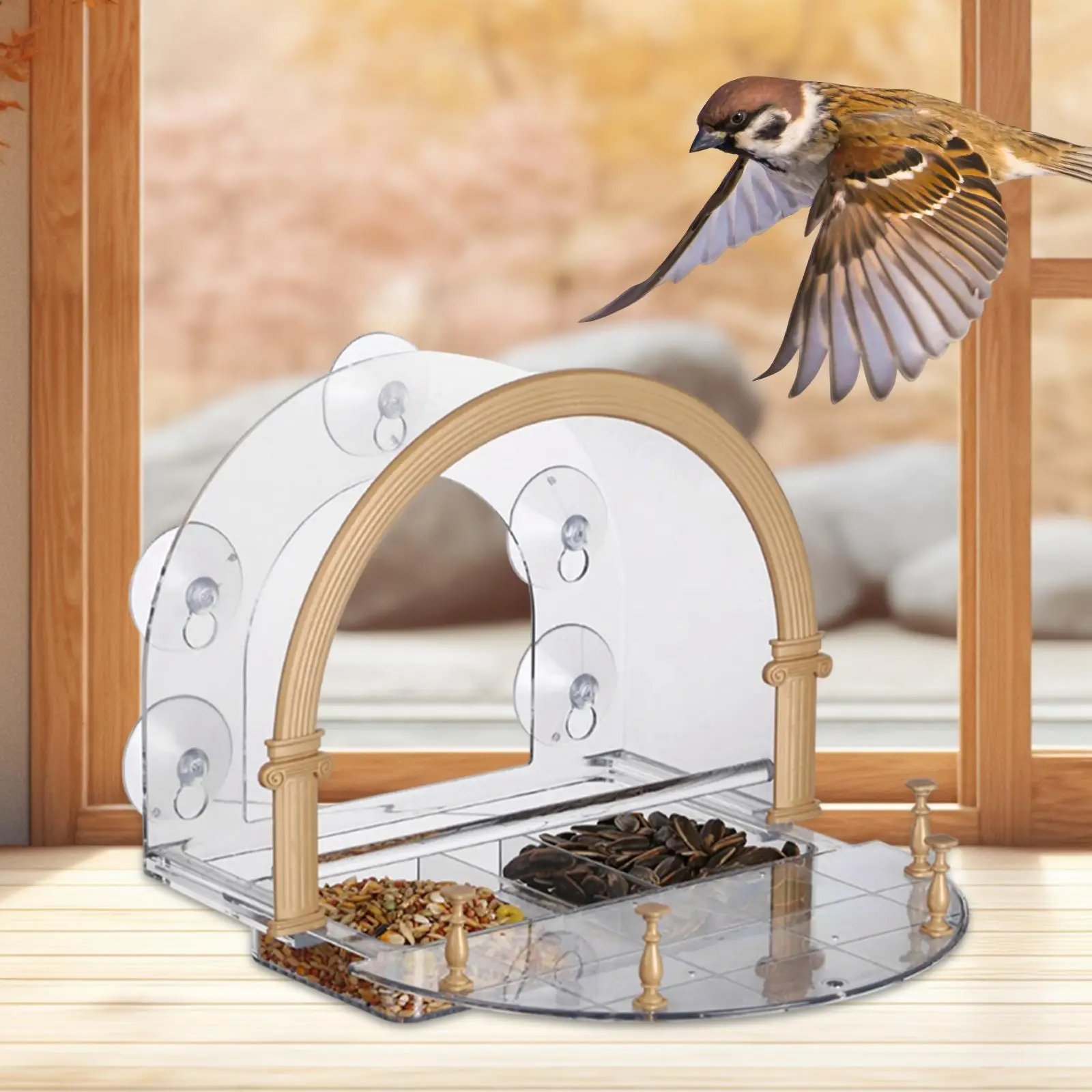 

Bird Feeder Bird Watching for Cats Decorative Gifts for Elders Cats Bird House Bird Cage for Tree Outdoor Wall Fence Garden