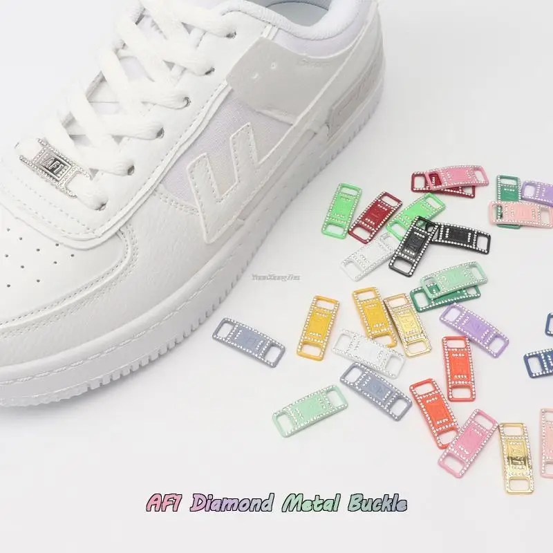 New Diamond Shoe Charms AF1 Sneaker Laces Buckle Quality Metal