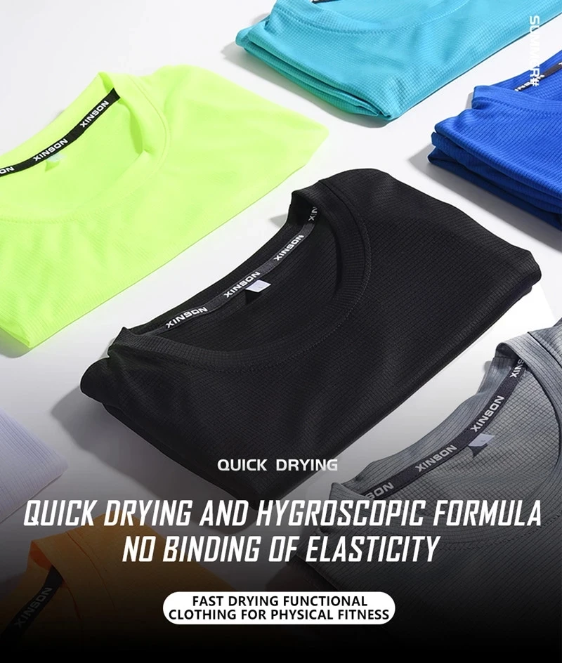 Sport T Shirt Running T Shirt Running T Shirts Compression T Shirt Men T Shirts Running T-shirts Men Summer Ice Silk Compression T Shirts Gym Fitness Tights Cloth Football Jersey Training Workout Sport Shirts