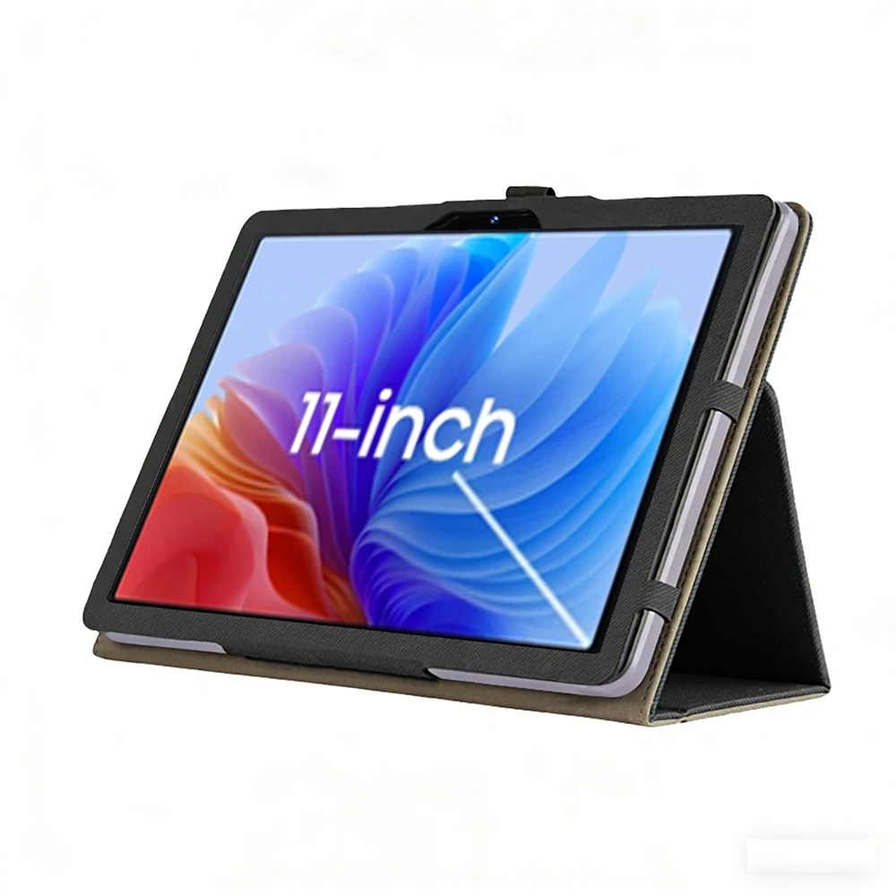 Premium PU Folding Stand Tablet Case with Pencil Holder and Wrist Strap - Full Protection