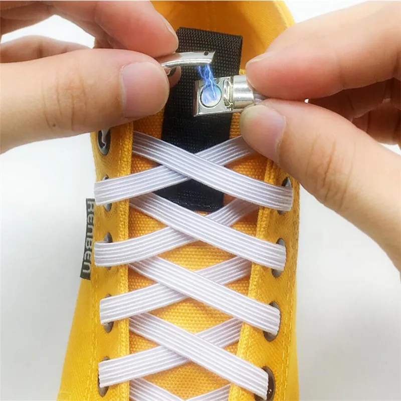 View of 1Pair-Elastic-Magnetic-1Second-Locking-ShoeLaces-Creative-Quick-No-Tie ...
