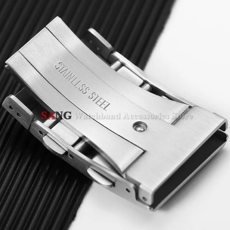 Premium Stainless Steel Adjustable Folding Watch Clasp with Extendable Buckle - Luxury Metal Finish