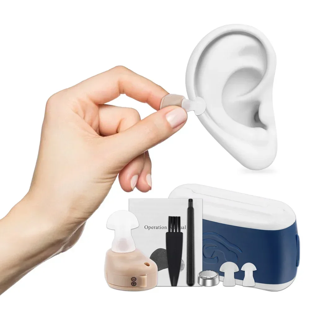 Hearing Aids Mini Ear Voice Amplifier Adjustable Tone Sound Amplifier Device Elderly In-Ear hearing aid