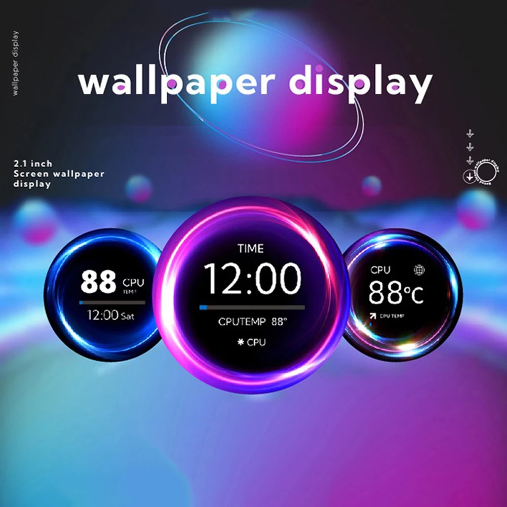 2.1 2.8인치 IPS PC 수냉식 보조 화면 480x480 USB 수냉식 원형 LCD CPU GPU 모니터링 미니 PC 게이머 디스플레이