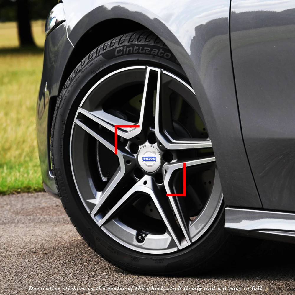 4pcs 56mm+60mm car hub cover wheel sticker emblem decal decoration For Volvo V40 V50 S40 S80 XC60 S90 XC90 S60 XC40 C40 V90 wheel hub covers wheel hub caps car sticker covers