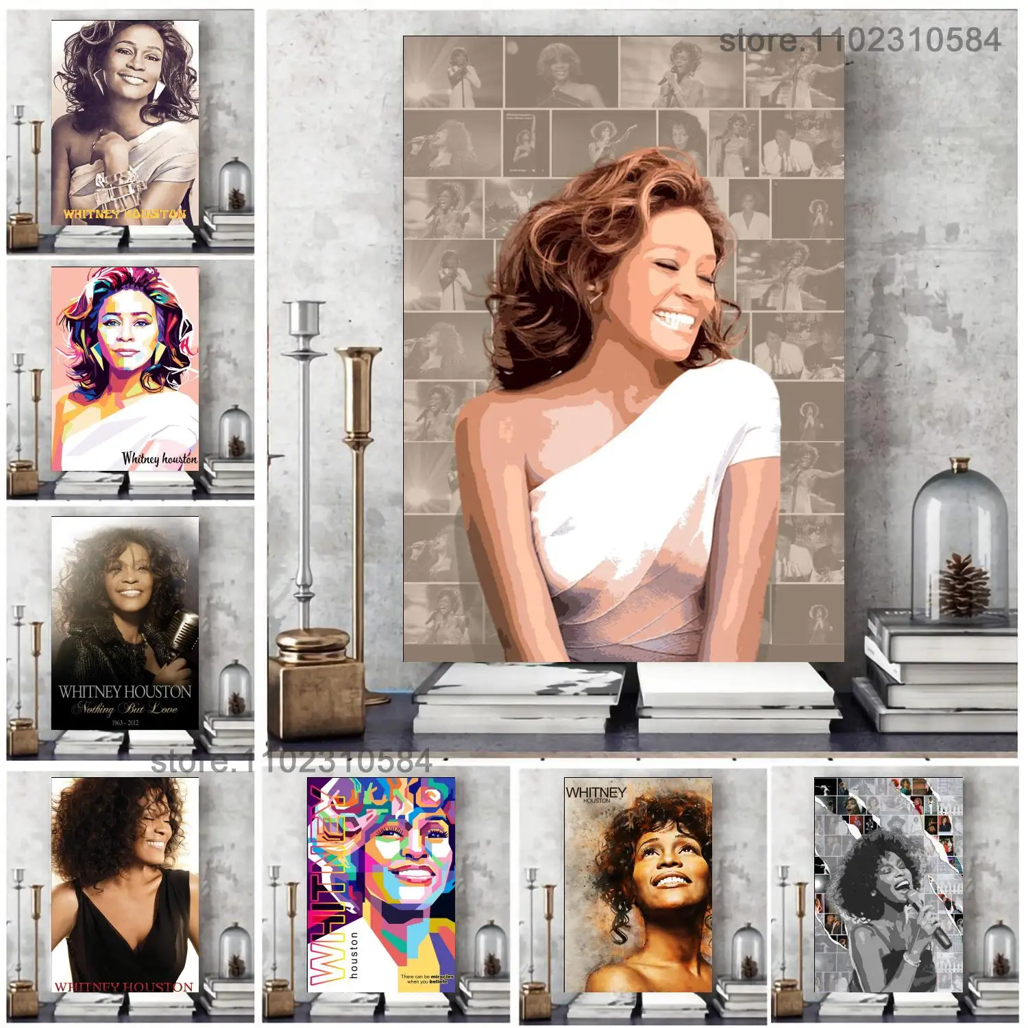 

Whitney Houston-Love Wall Poster Wall Art Canvas Posters Decoration Art Poster Personalized Gift Modern Family bedroom Painting