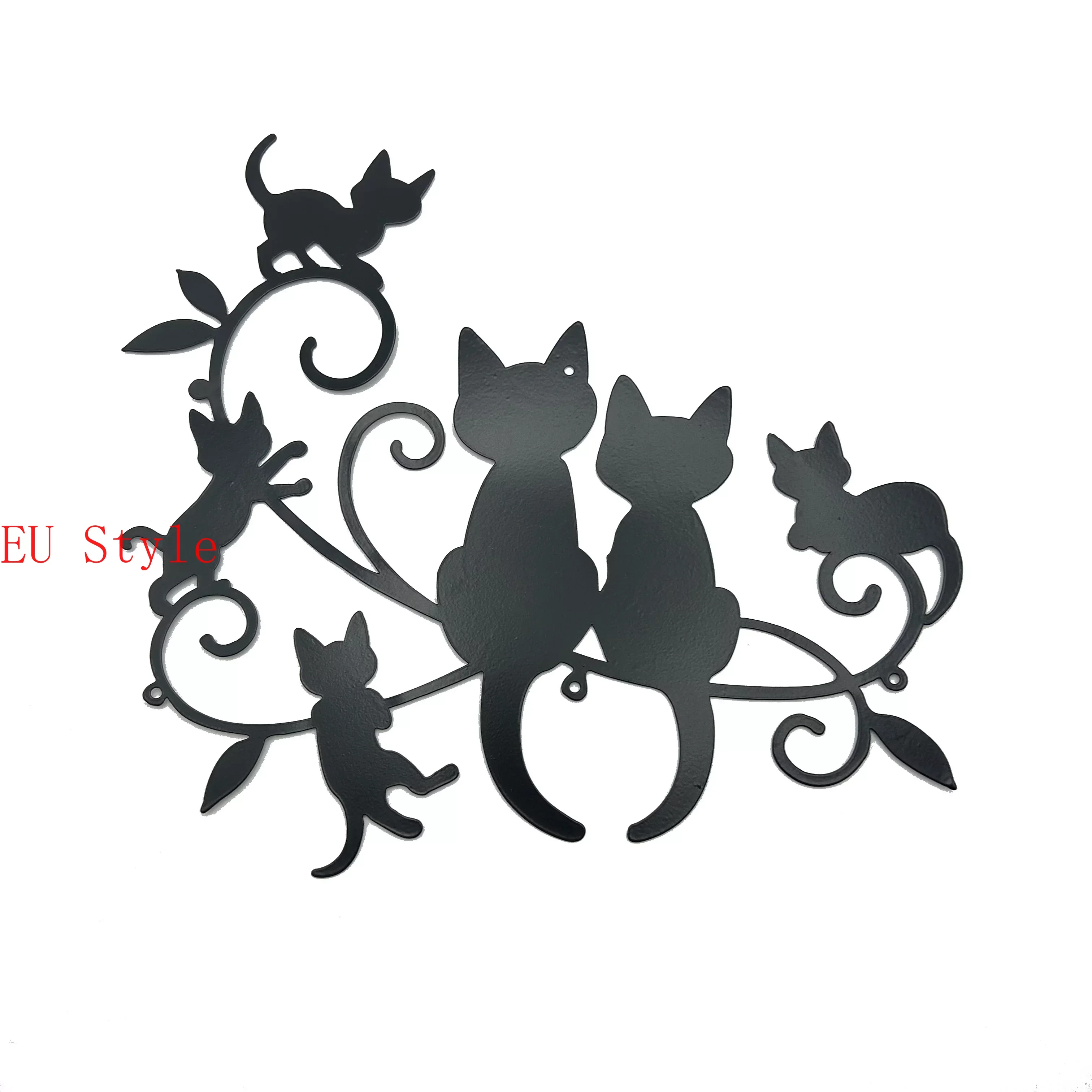 

Металлическая подвеска в виде черного кота, домашняя подвеска в виде животного, уличное украшение для сада, внутреннее настенное украшение, праздничный подарок Outdoo